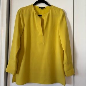 Lafayette 148 Bright Yellow Oversized Tunic Blouse XS Lightweight Flowy